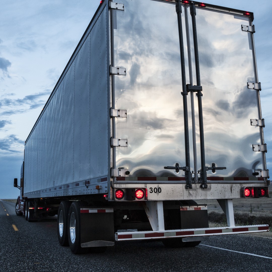 Commercial truck on main road