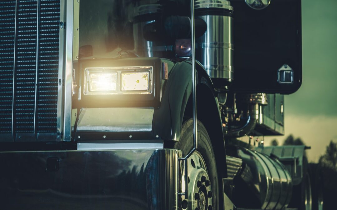 Close up of commercial truck